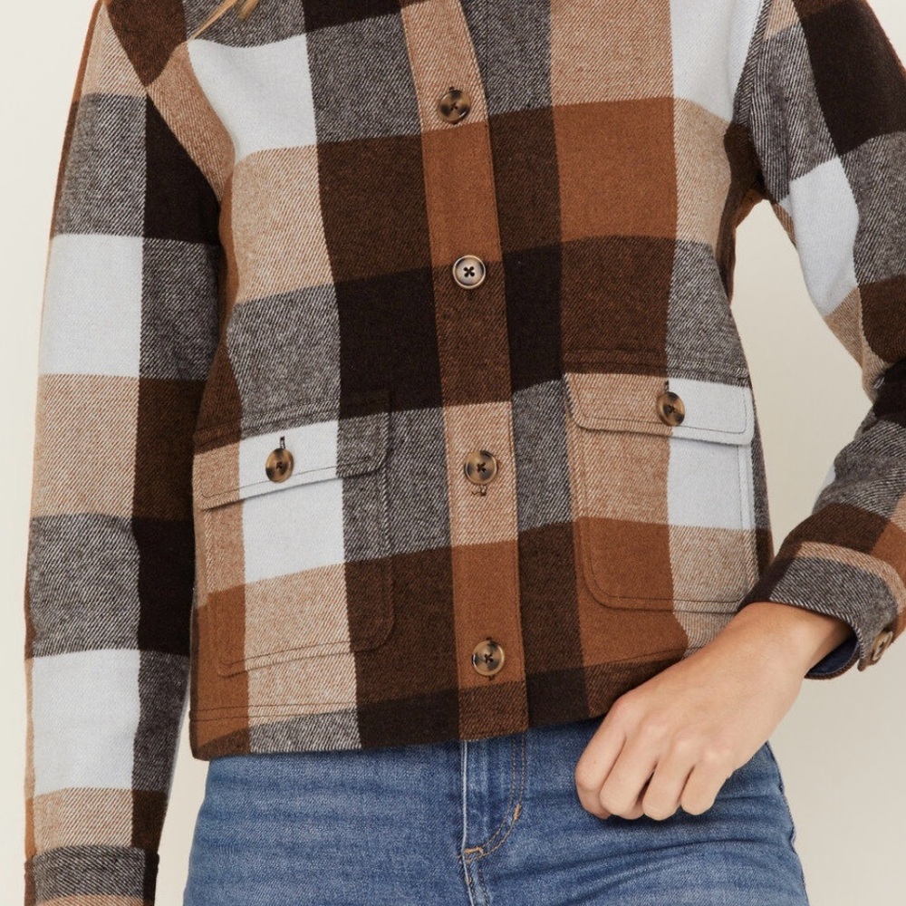Idyllwind Brown and Gray Plaid Blazer